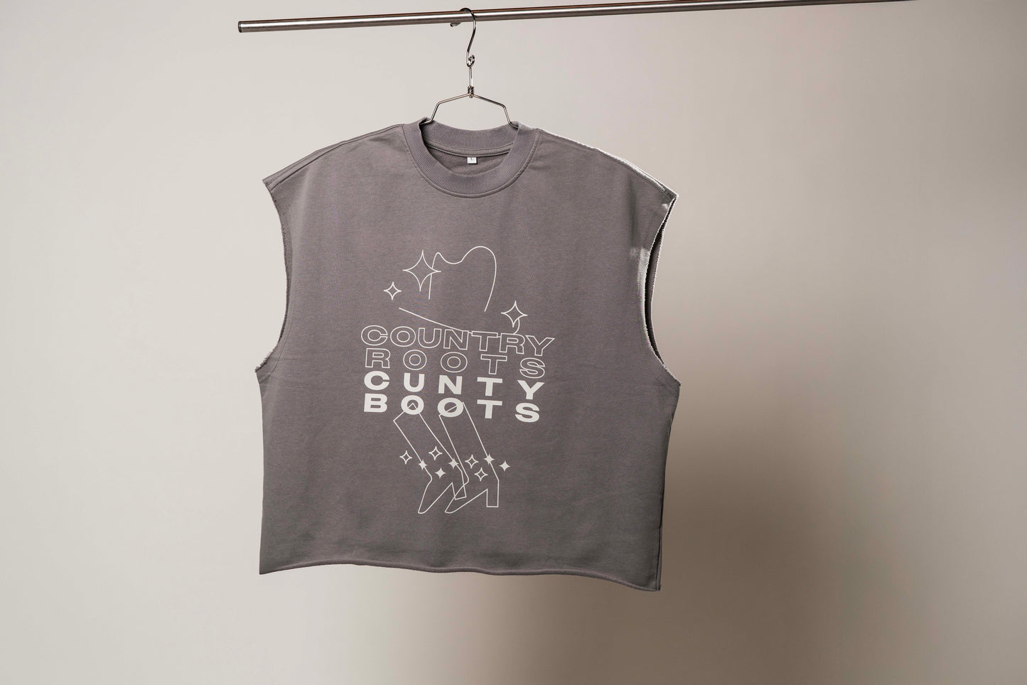 Country Roots Cunty Boots Cut Off Crop Tee